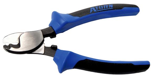 Nůžky na kabely ATORN, 210 mm, leštěné, dvoud. rukojeť s protiskluznou úpravou