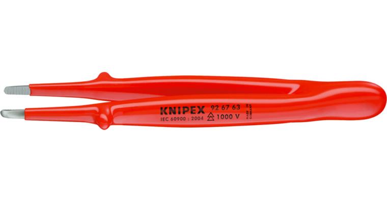 1001500780 Přesná pinzeta,VDE, rovná, vroubkované uchopovací plochy, 145 mm