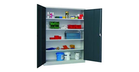 Hinged door cabinet, extra wide 1950x1500x400 mm, RAL 7035/7016
