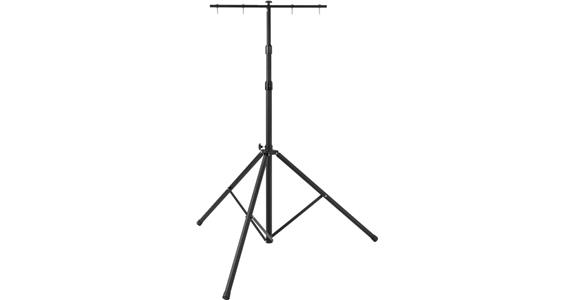 Construction telescopic tripod with transverse holder