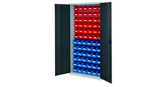 Slotted panel cabinet 72 boxes H1950XW1000XD410 mm RAL 7035/7016