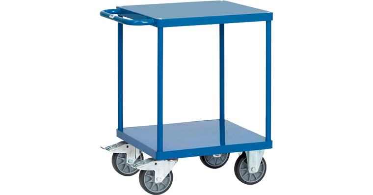 1081701203 Table trolley with 2 sheet steel platforms, flush with the frame, 700 x 700 mm