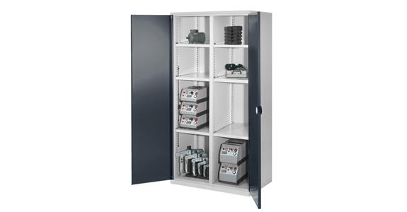 Heavy-duty cab. H1950xW1000xD600mm 4 shelves with sld sh metal doors 7035/7016