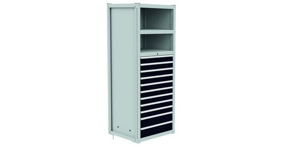 Modul 2 zásuvkový regál RAL 7035/7016 749x733x2030 mm