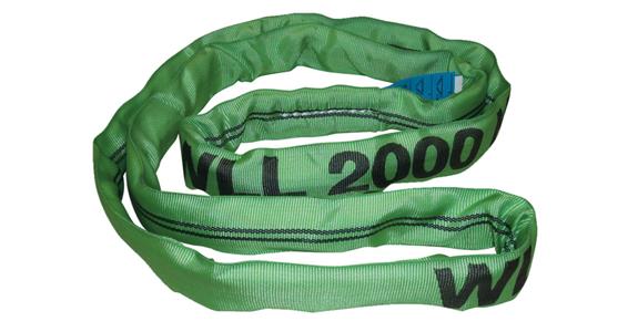 Round sling, polyester, load 2000 kg, length, 1.0 m, EN1492-2, green