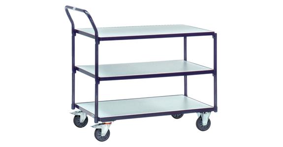 ESD table trolley load surf. size 850X500 mm load capacity 300 kg 3 shelves