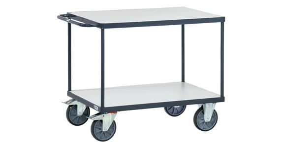 ESD table trolley load surf. size 1000X600 mm load capacity 600 kg 2 shelves