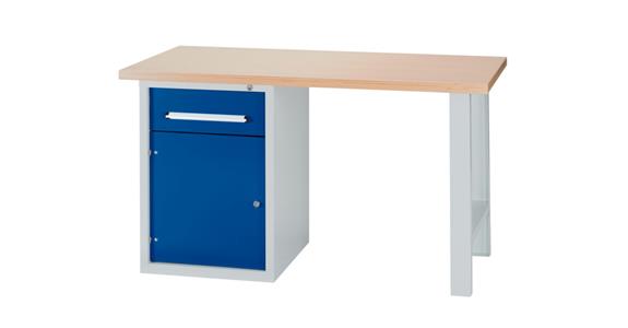 Combination workbench series DB W1500xD750xH840mm RAL7035/5010 1xdoor 1xdrawer
