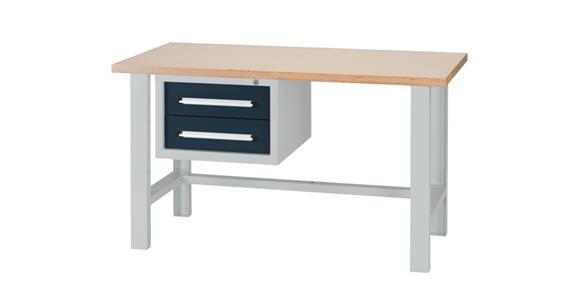 Combination workbench series DB W1500xD750xH840mm RAL7035/7016 2xdrawer