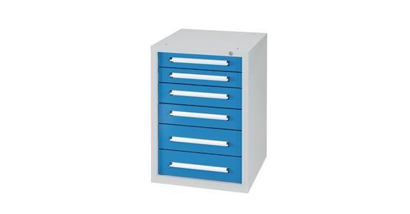 Undercounter cabinet W572XD600XH800 mm 6 drawers RAL7035/5012