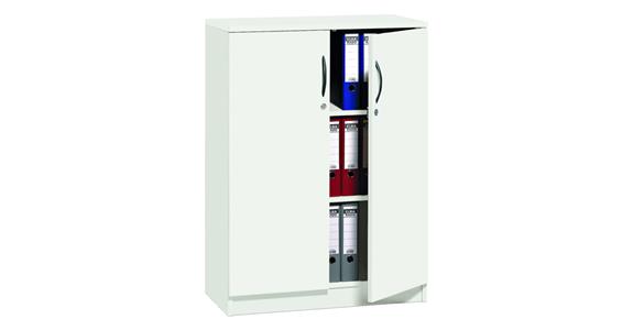 Skříň s 2křídlými dveřmi multi V1145xŠ800xH420 mm bílý dekor 3 výšky složek