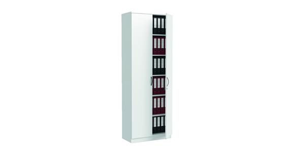 Skříň s 2křídl. dveřmi multi V2200xŠ800xH420 mm bílý dekor 6 výšek složek