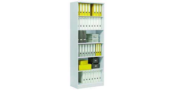 Regál multi V2200xB800xT420 mm bílý dekor 6 výšek složek