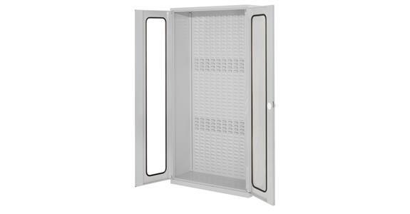 Slotted panel cabinet w/ doors w/ viewing window, w/o boxes 1950x1000x410