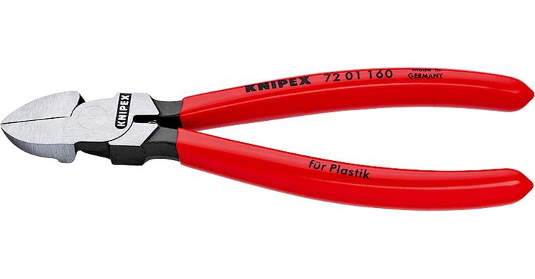 1057390104 Boční štípací kleště na plast, 180 mm, rovné, s plastovou rukojetí