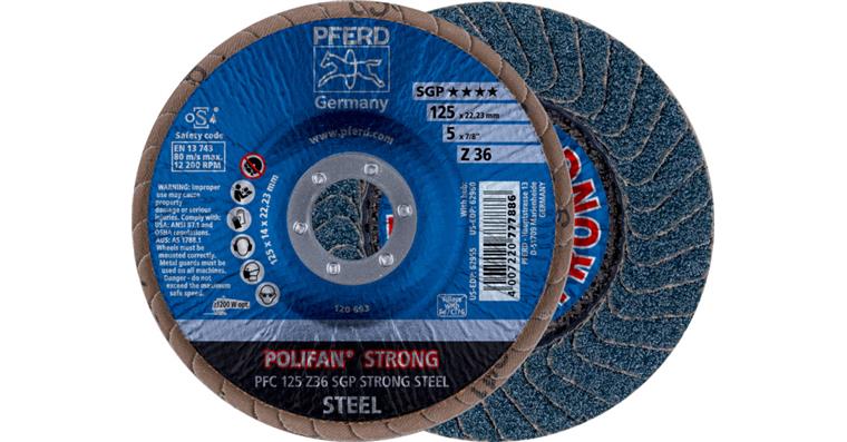 1001436842 Brusné lamelové talíře POLIFAN SGP STRONG STEEL, průměr 125 mm, zrno 50