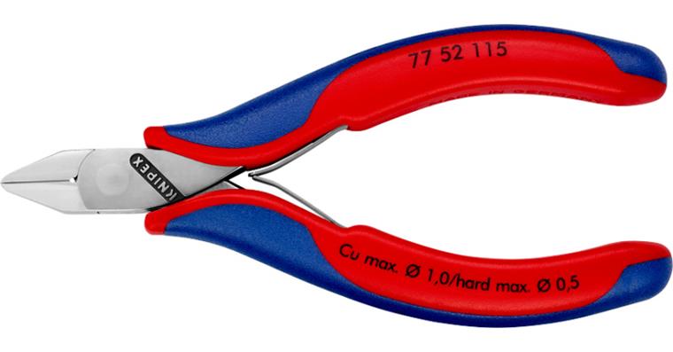 1001500054 Boč. štípací kleště na elektr.,115 mm, plochá špič. hlava, malé zkosení