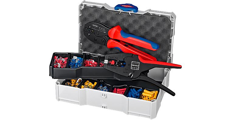 1001600725 KNIPEX crimp-sortiment pro kabelové konektory s krimpovací a odizolovací kleští