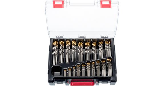 Sada spirál. vrtáků ATORN N, hlava HSS-TIN, DIN 338, 1,0–10,0 mm, v kazetě