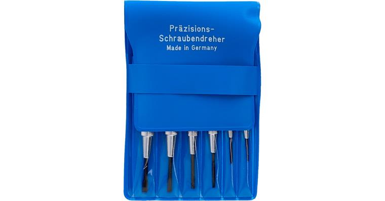1095012148 Sada hodinářských šroubováků, 6 ks, 1,0–3,5 mm, v PVC pouzdru
