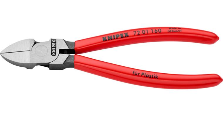 1057390103 Boční štípací kleště na plast, 160 mm, rovné, s plastovou rukojetí