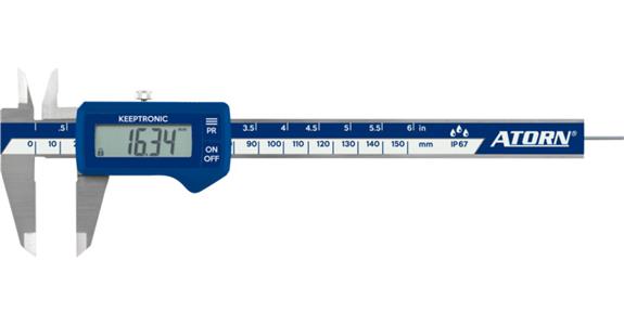Elektronické posuvné měřítko ATORN IP67, 150 mm, kulaté hloubkové měřítko