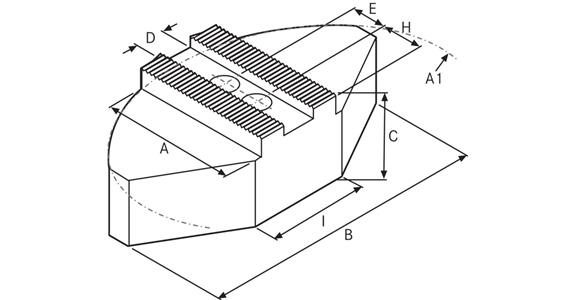 Segmentové čelisti ATORN, 1/16 palce x 90°, M12, rozteč otvorů 22 mm