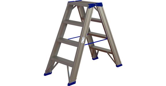 Hliníkové štafle ATORN, 2x4 stupně na obou stranách, hloubka stupně 85 mm