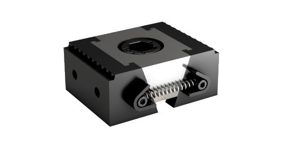 ATORN, klínové upínací zařízení s ozuby, včetně kluzného bloku, 54 x 29 mm, M16