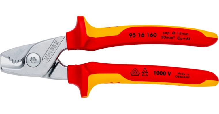 1001500955 Štípací kleště na kabely,160 mm, chromované, dvoudílná rukojeť