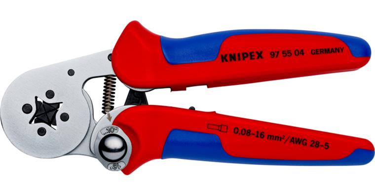 1001500791 Samonastavitelné pákové krimpovací kleště,180 mm, čtyřhran 0,08–16 mm²