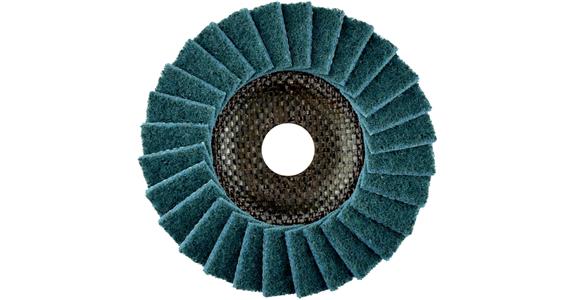 Lešticí lamelový fíbrový kotouč ATORN, 115 x 22,23 mm, úhlový, jemný, modrý