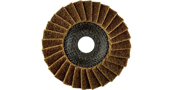 Lešticí lamelový netkaný kotouč ATORN, 125x22,23 mm, úhlový, hrubý, žlutý