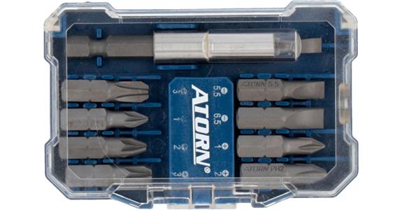 Krabička s bity ATORN, 10 ks, ploché/PH/PZ, vč. držáku