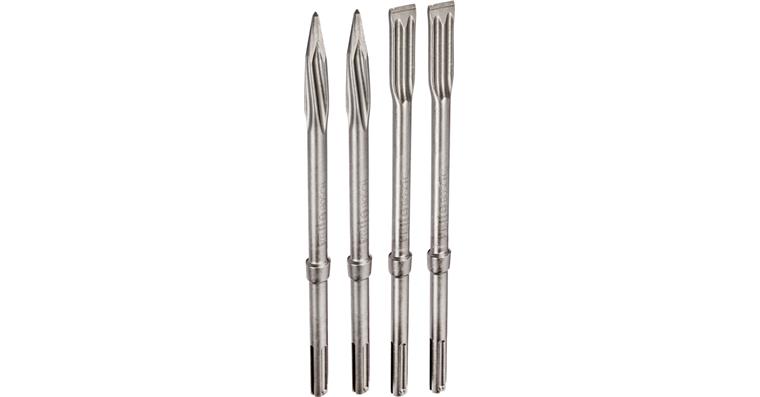 1005113329 Sada sekáčů SDS max, 4 ks, 2x plochý sekáč 400x25mm, 2x špič. sekáč 400mm