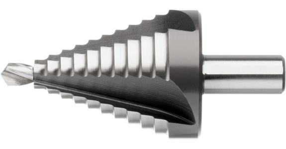 Stupňovitý vrták ATORN HSS s drážkou, s výměnným bitem 25,0 mm-58,0 mm typ A2