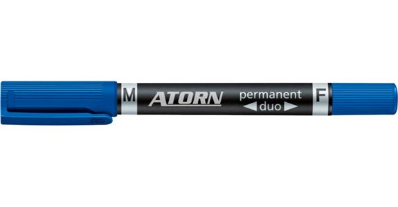 ATORN permanentní popisovač DUO M+F, modrá barva