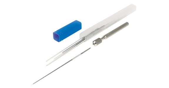 Sada tryskových výstružníků, pětihranné, 1:100, 12 ks, ø 0,5–2 mm, s držákem