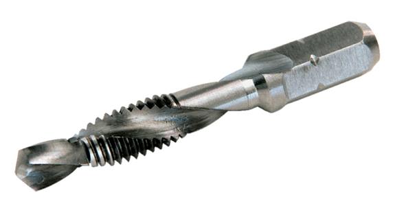 Combination screw tap M 1/4-inch bit hexagonal shank DIN 3126 1xD HSS M3