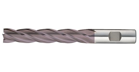 End mill, extra-long, type N, straight face, cyl. HSS+TiALN 25 x 200 mm