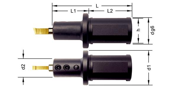 Upínací držák NH10.0025.1 pro protahování příč. drážek vrtaný otvor ø od 10 mm