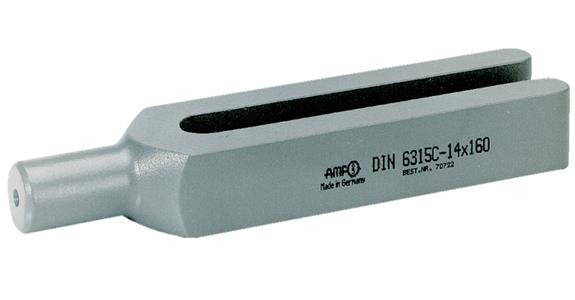 Fork clamp DIN 6315 C with round clamping attachment, slot width 14 mm L=160 mm