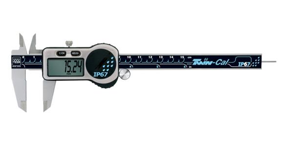 El. posuvná měřítka TESA, 150 mm, 0,01 mm, TWIN-CAL, IP67, kulaté hloub. měřítko