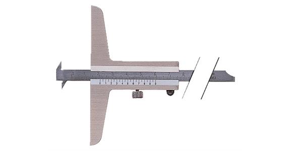 Precision depth callipers 0-200 mm, w. offset depth gauge rod