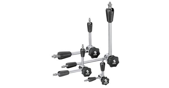 Mount-on adj. stand L=392 mm load cap. approx. 60 N w. mech. central clamping