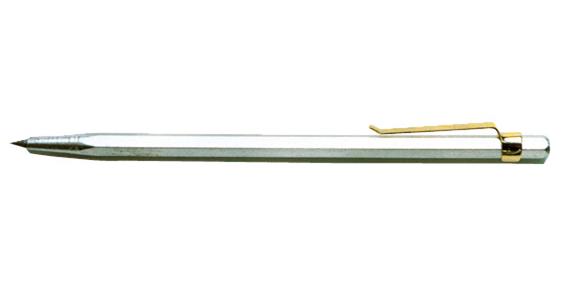 Carb. scriber, straight shank hex. dia. 6 mm with clip L=150 mm