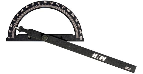 Protractor aluminium hardened arc dia. 120 mm arm length 150 mm