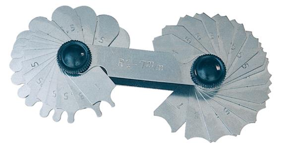 Radius gauge concave and convex gauge Stainless 15 blade 15.5-25mm inc. 0.5/1mm