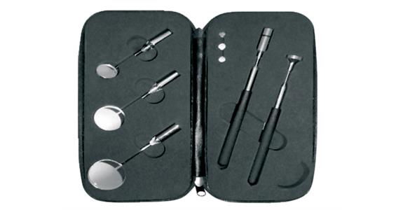 LED inspection mirror set dia. 21/31/38mm with magnetic holder ext. to 665 mm