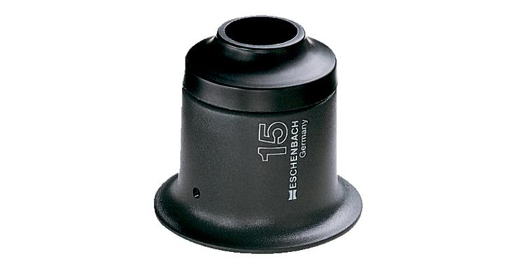 1039220304 Kamenářská lupa, asférická čočka, zvětšení 15×, prům. čočky 25 mm